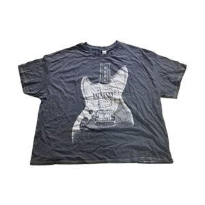 H&M Divided Nirvana Gray Graphic T-Shirt with Guitar Design Size XL NWOT